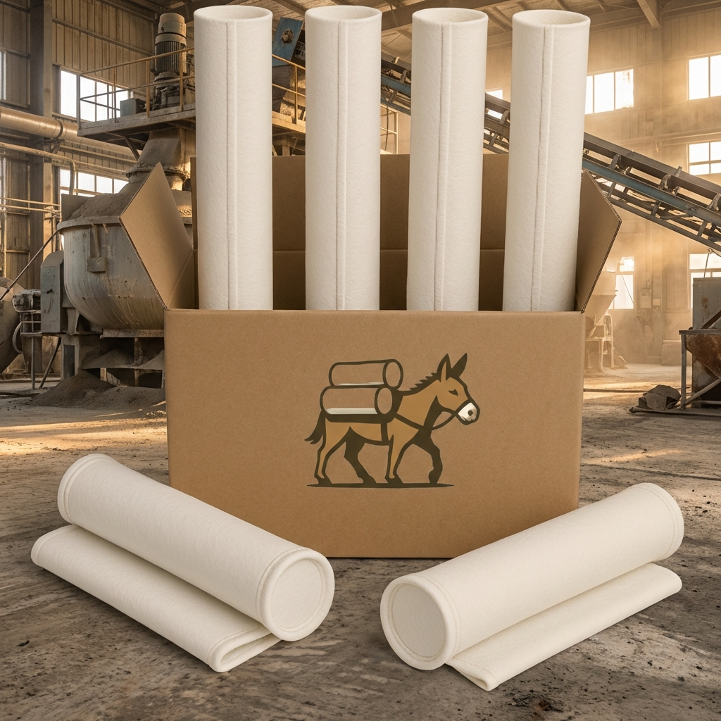 4 5/8" × 100" Pulse Jet Polyester Replacement Filter Bag | Singed Outside
