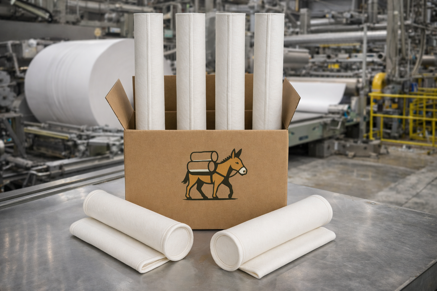 4 5/8" × 124" Pulse Jet Polyester Replacement Filter Bag | Singed Inside